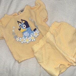 Bluey Kids Pajama Set - Soft Yellow